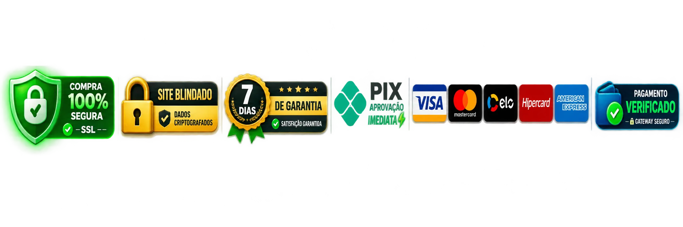 Selos de compra segura e formas de pagamento