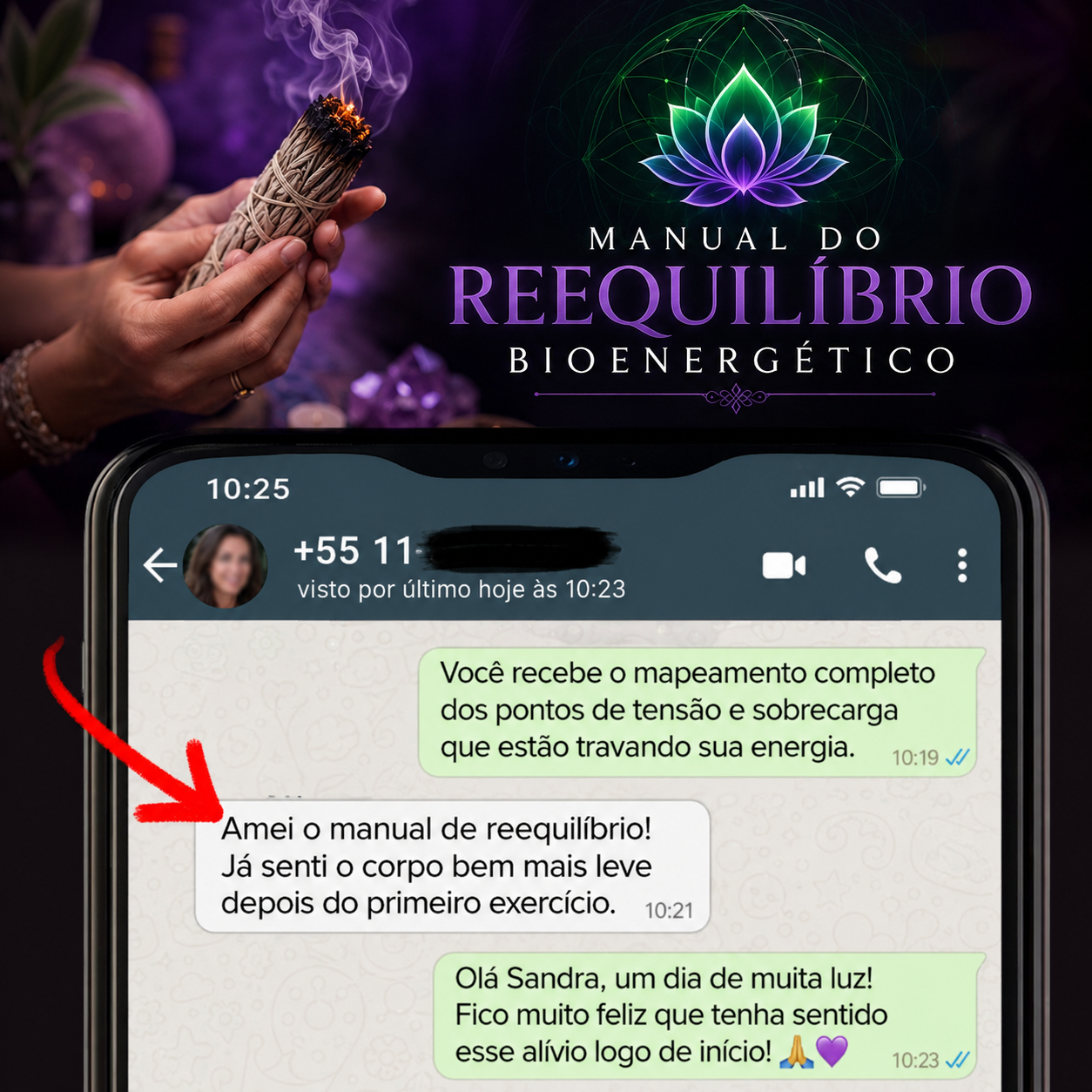 Depoimento real de cliente 4 no WhatsApp